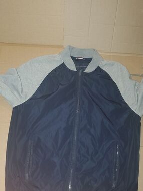 Tommy Hilfiger Navy Jacket with Light Gray Sleeves